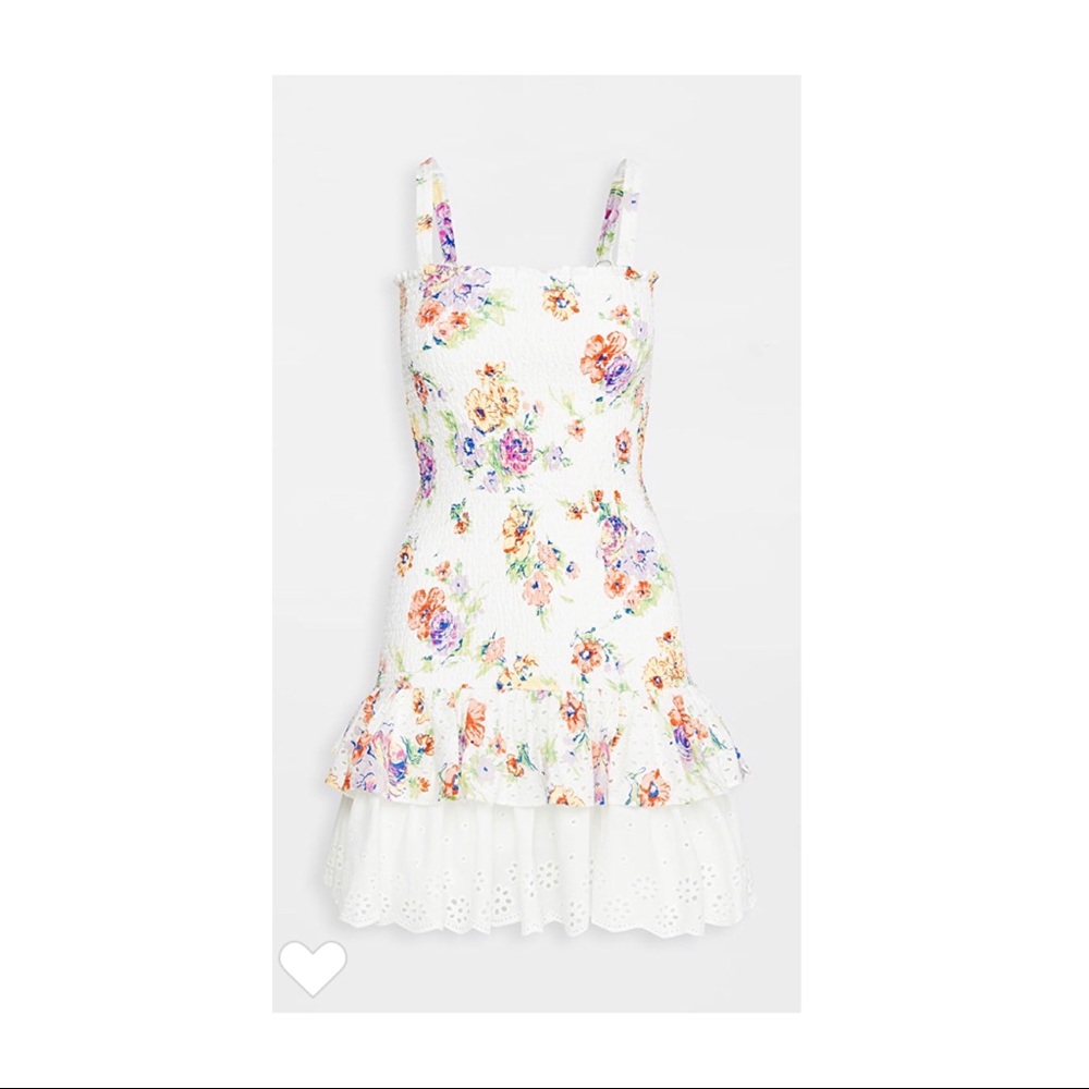 WAYF Herbie Smocked Tiered Ruffle Mini Dress